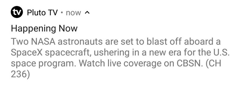 Pluto TV Notification